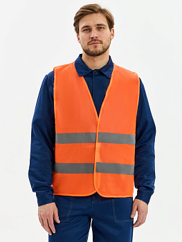 Жилет сигнальный ProfLineBase (тк.Полиэфир,60), оранжевый