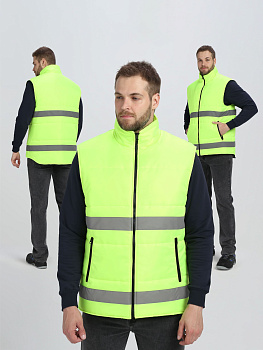 Жилет утепленный сигнальный Ярксион СОП (тк.OxLine,90), лимонный — купить в SIZ-ON