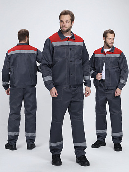 Костюм Лигор-1 СОП (тк.Смесовая,210) брюки, т.серый/красный — купить в SIZ-ON