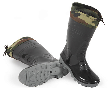 Сапоги мужские ПВХ двухкомпонентные с надставкой, черный (арт. кмф м.135) — купить в SIZ-ON