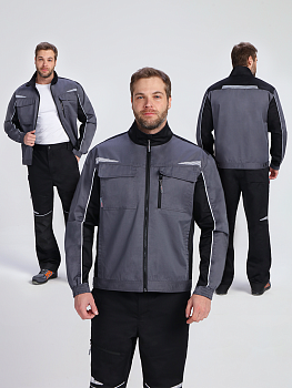 Куртка ProfLineSpecialist (тк.Смесовая,240), серый/черный