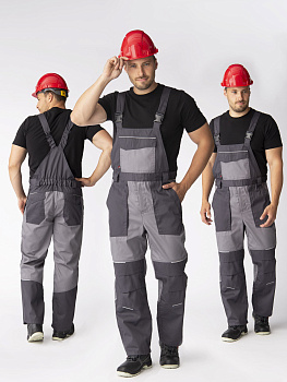 Полукомбинезон Лидер (тк.Смесовая,240), т.серый/св.серый — купить в SIZ-ON