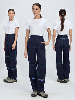 Брюки женские ProfLineSpecialist (тк.Смесовая,240), т.синий/васильковый