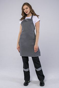 Фартук с грудкой (тк.Смесовая,210), серый — купить в SIZ-ON