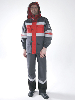 Костюм Антистат для защиты от нефтепродуктов РМ, серый/красный — купить в SIZ-ON