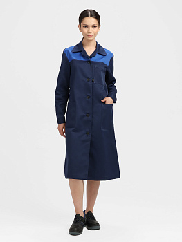 Халат женский Лигор (тк.Смесовая,210), т.синий/васильковый — купить в SIZ-ON