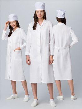 Халат женский (тк.Бязь,145), белый — купить в SIZ-ON