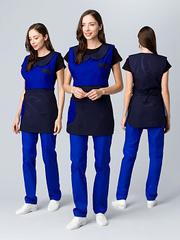 Фартук-сарафан Монро (тк.ТиСи), т.синий/васильковый — купить в SIZ-ON