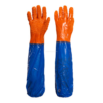 Перчатки Рыбообработчика ПВХ с крошкой, с нарукавниками — купить в SIZ-ON