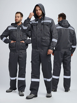 Костюм Нейч-2 СОП с капюшоном К. (тк.Смесовая,210) п/к, т.серый/св.серый — купить в SIZ-ON