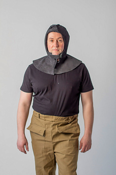 Подшлемник спилковый утепленный, черный — купить в SIZ-ON