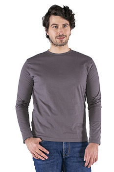 Футболка длинный рукав (тк.Трикотаж,160), серый — купить в SIZ-ON