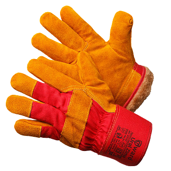 Перчатки Gward Ural Zima спилковые комбинированные, утеплитель мех-мутон, XY147 — купить в SIZ-ON