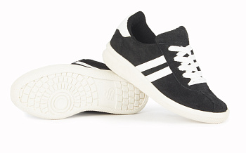 Кроссовки нат.замша ПВХ (арт.13-23-11), черный/белый — купить в SIZ-ON