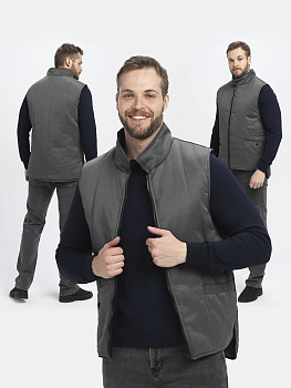 Жилет утепленный Универсальный (тк.Смесовая,210), т.серый — купить в SIZ-ON