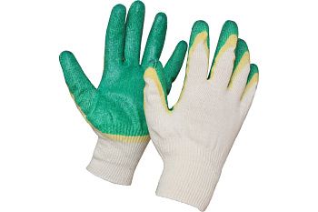 Перчатки х/б с двойным латексным покрытием (10пар) — купить в SIZ-ON