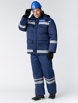 Костюм зимний СОП Кос_001 (тк.Смесовая,210) брюки, т.синий/васильковый — купить в SIZ-ON
