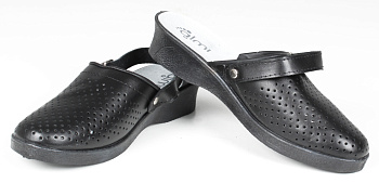 Сабо женские нат. кожа Эмануэла ПВХ ALMI (арт. 6802-00101) черные — купить в SIZ-ON