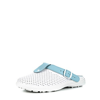 Сабо женские нат.кожа Комфорт ПВХ, белый/голубой — купить в SIZ-ON