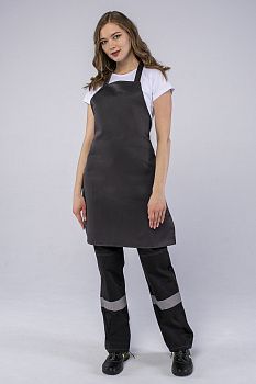 Фартук с грудкой (тк.Смесовая,210), черный — купить в SIZ-ON