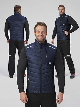 Жилет утепленный ProfLineLeader (тк.Нейлон/Софтшел), синий — купить в SIZ-ON