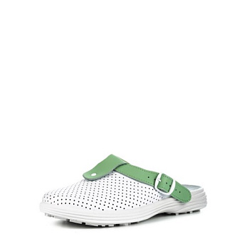 Сабо женские нат.кожа Комфорт ПВХ, белый/зеленый — купить в SIZ-ON