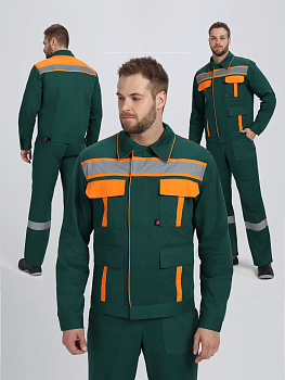 Костюм Итрорис-1 СОП (тк.Саржа,250) брюки, т.зеленый/оранжевый — купить в SIZ-ON