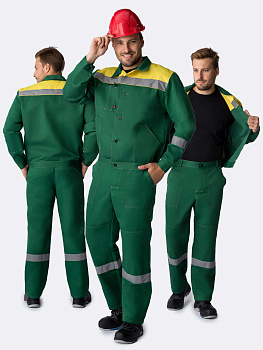 Костюм Лигор-1 СОП У. (тк.Смесовая,210) брюки, зеленый/желтый — купить в SIZ-ON