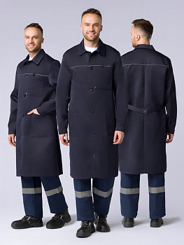 Халат мужской Рабочий (тк.Смесовая,210), т.синий — купить в SIZ-ON