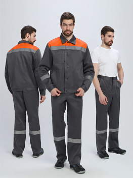 Костюм Лигор-1 СОП (тк.Смесовая,210) брюки, т.серый/оранжевый — купить в SIZ-ON