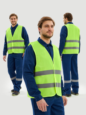 Жилет сигнальный ProfLineBase (тк.Полиэфир,60), желтый — купить в SIZ-ON