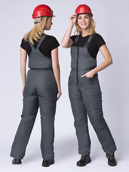 Полукомбинезон зимний женский Сакрин (тк.Дюспо,80), т.серый — купить в SIZ-ON