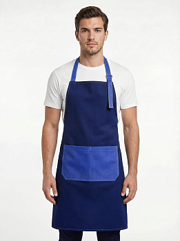 Фартук с грудкой Модеринт (тк.Смесовая,210), т.синий/васильковый — купить в SIZ-ON