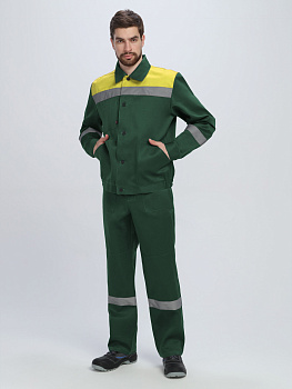 Костюм Лигор-1 СОП (тк.Смесовая,210) брюки, зеленый/желтый — купить в SIZ-ON