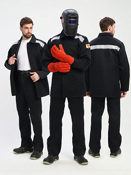 Костюм сварщика с усилением Арсенал-СОП 3 кл.защиты (тк.Хлопок-ОП,490) брюки, черный — купить в SIZ-ON