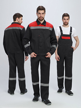 Костюм Лигор-2 СОП (тк.Смесовая,210) п/к, черный/красный — купить в SIZ-ON