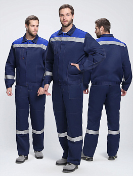 Костюм Лигор-1 СОП К. (тк.Смесовая,210) брюки, т.синий/васильковый — купить в SIZ-ON