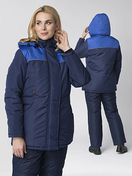 Куртка зимняя женская Сакрин (тк.Таслан,135), т.синий/васильковый — купить в SIZ-ON