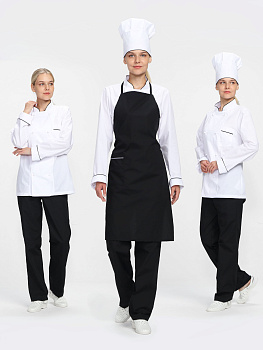 Костюм женский повара Гурман (тк.ТиСи), белый/черный — купить в SIZ-ON