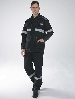 Костюм Антистат для защиты от нефтепродуктов РМ, черный/серый — купить в SIZ-ON