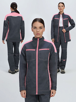 Куртка женская ProfLineSpecialist (тк.Смесовая,240), серый/розовый