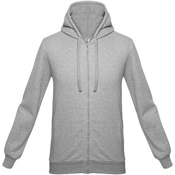 Толстовка на молнии с капюшоном Unit Siverga (тк.Хлопок,230), серый меланж — купить в SIZ-ON