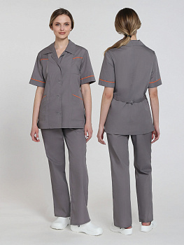 Костюм женский Магнэль (тк.Смесовая,120), т.серый/оранжевый — купить в SIZ-ON