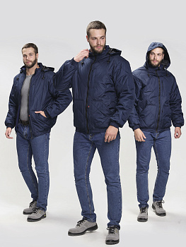 Куртка демисезонная Бомбер-Люкс (тк.Дюспо), т.синий — купить в SIZ-ON