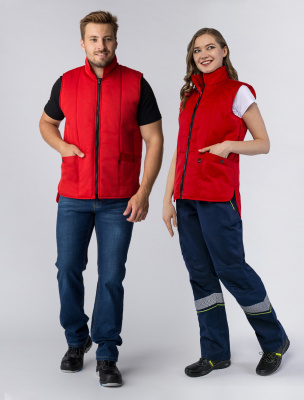 Жилет утепленный Универсальный (тк.Смесовая,210), красный — купить в SIZ-ON