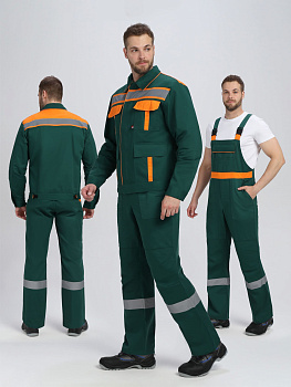 Костюм Итрорис-2 СОП (тк.Саржа,250) п/к, т.зеленый/оранжевый — купить в SIZ-ON