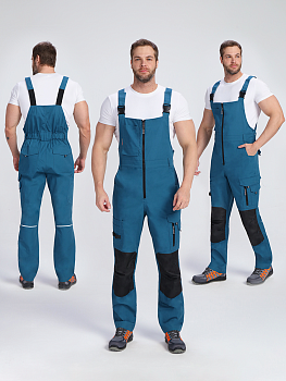 Полукомбинезон ProfLineSpecialist (тк.РипСтоп,240), циан/черный