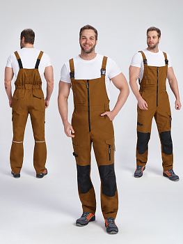 Полукомбинезон ProfLineSpecialist (тк.РипСтоп,240), коричневый/черный
