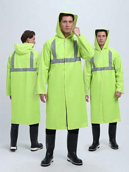 Плащ влагозащитный сигнальный ProfLineBase СОП (ПВХ,180), желтый — купить в SIZ-ON