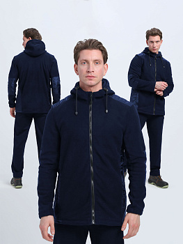 Куртка с капюшоном Кэмп (тк.Флис), т.синий — купить в SIZ-ON
